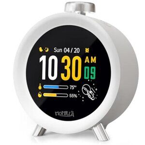 Digital Alarm Clock Loud for Heavy Sleepers Colorful Screen White Noise Bedroom